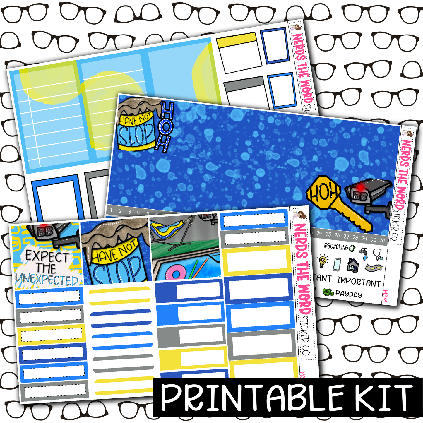 PRINTABLE - BB House Monthly, Weekly and or Journaling Sticker Kit