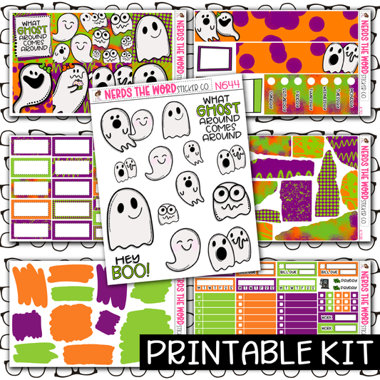 PRINTABLE - Hey Boo Monthly, Weekly and or Journaling Sticker Kit