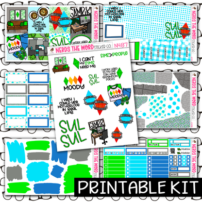 PRINTABLE - Sul Sul Monthly, Weekly and or Journaling Sticker Kit