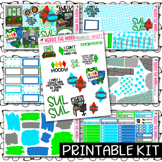PRINTABLE - Sul Sul Monthly, Weekly and or Journaling Sticker Kit