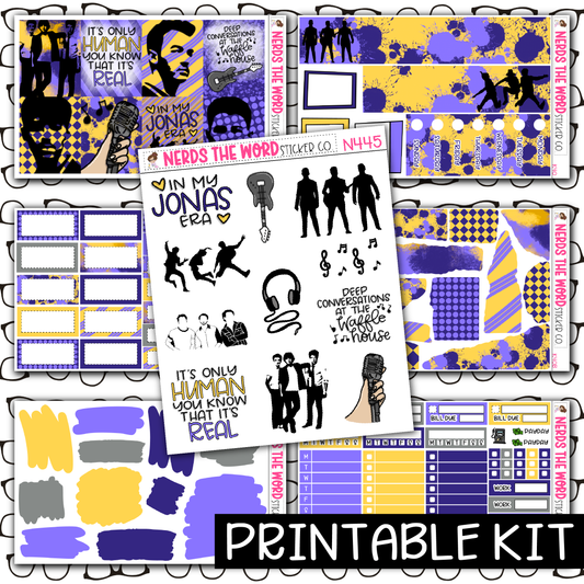 PRINTABLE -Jonas Monthly, Weekly and or Journaling Sticker Kit