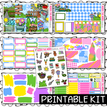 PRINTABLE -  Garden Monthly, Weekly and or Journaling Sticker Kit