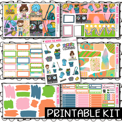 PRINTABLE - Spring Cleaning Monthly, Weekly and or Journaling Sticker Kit