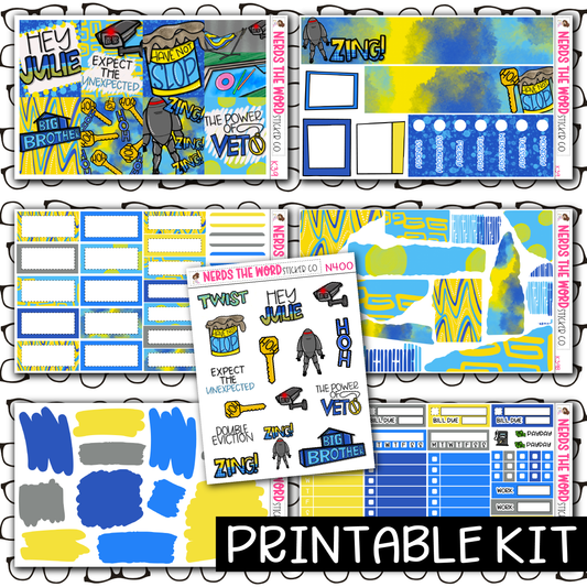 PRINTABLE - BB House Monthly, Weekly and or Journaling Sticker Kit