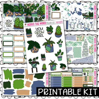 PRINTABLE - Plants Monthly, Weekly and or Journaling Sticker Kit