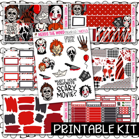 PRINTABLE - Horror Nights Monthly, Weekly and or Journaling Sticker Kit