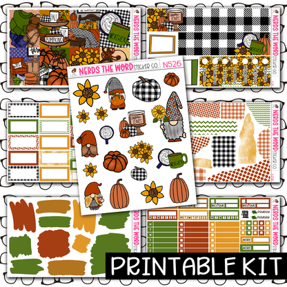 PRINTABLE - Sweater Weather Monthly, Weekly and or Journaling Sticker Kit