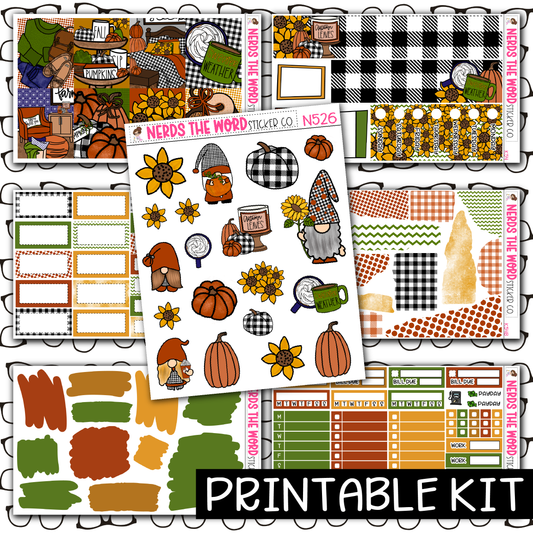 PRINTABLE - Sweater Weather Monthly, Weekly and or Journaling Sticker Kit