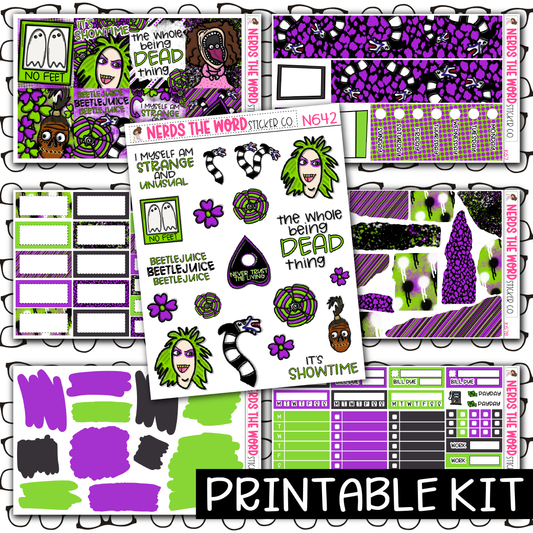 PRINTABLE - Beetlejuice Monthly, Weekly and or Journaling Sticker Kit