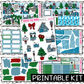 PRINTABLE - Christmas Village Monthly, Weekly and or Journaling Sticker Kit