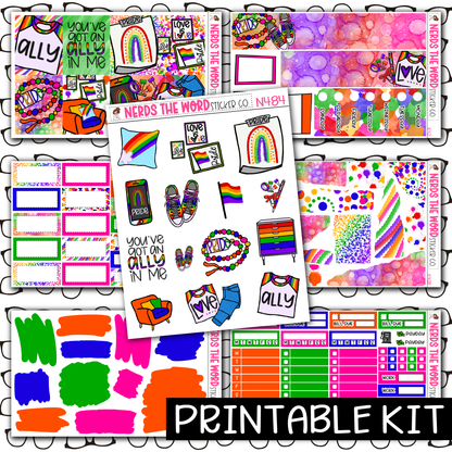 PRINTABLE - Pride Monthly, Weekly and or Journaling Sticker Kit