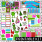 PRINTABLE - You're a Mean One Monthly, Weekly and or Journaling Sticker Kit