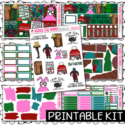 PRINTABLE - Christmas Story Monthly, Weekly and or Journaling Sticker Kit