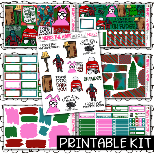 PRINTABLE - Christmas Story Monthly, Weekly and or Journaling Sticker Kit