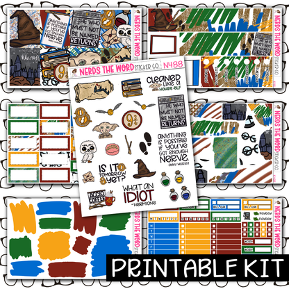 PRINTABLE -  You're a Wizard Monthly, Weekly and or Journaling Sticker Kit