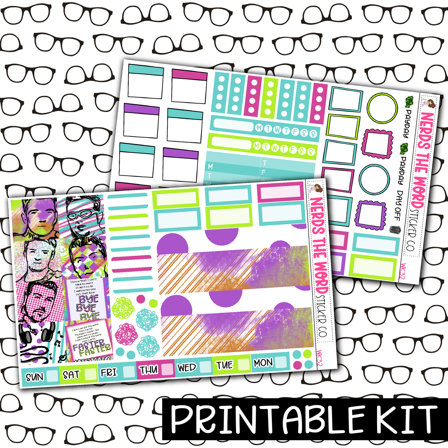 PRINTABLE - NSYNC Monthly, Weekly and or Journaling Sticker Kit
