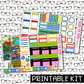 PRINTABLE - Back To School Monthly, Weekly and or Journaling Sticker Kit