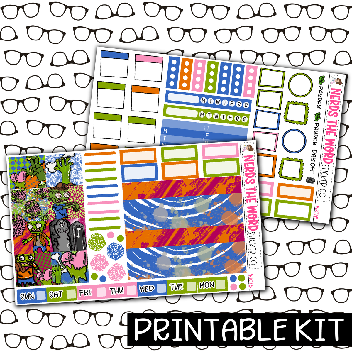 PRINTABLE - Brains Monthly, Weekly and or Journaling Sticker Kit