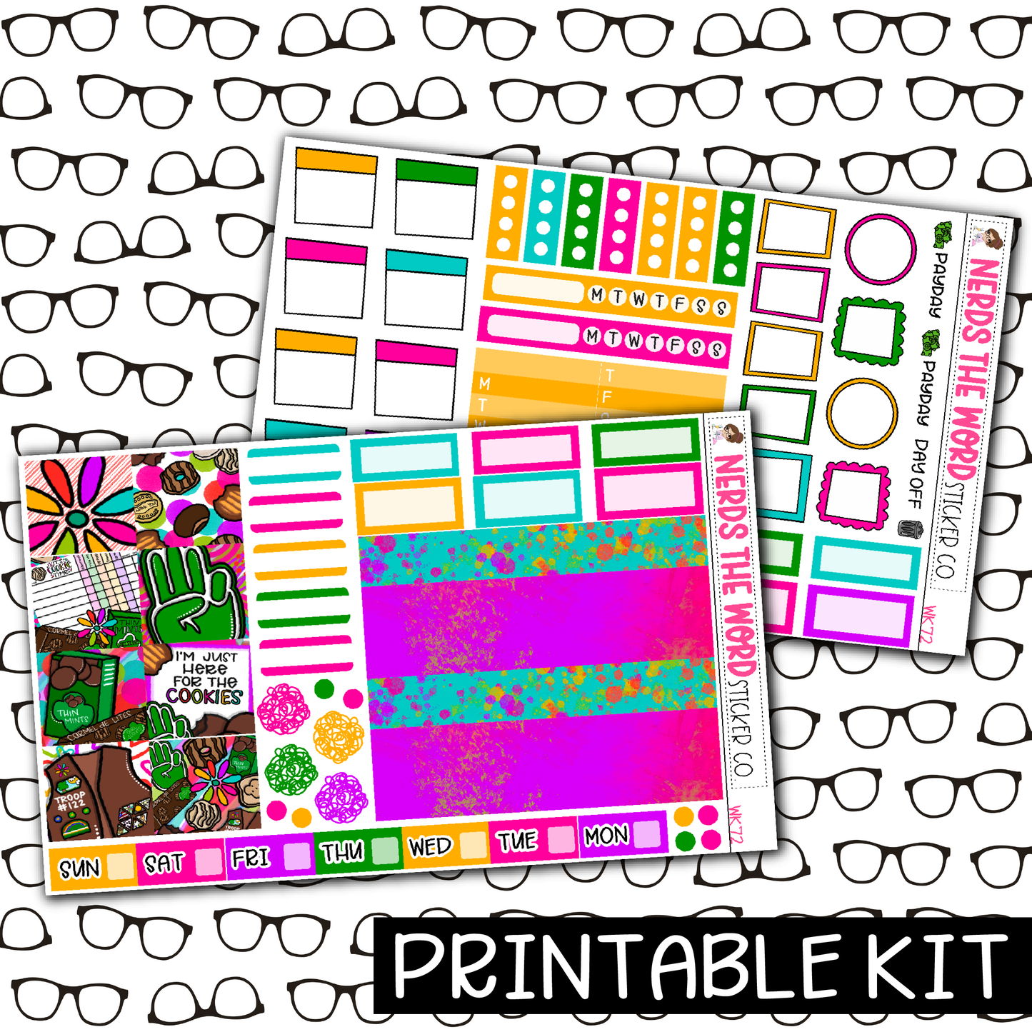 PRINTABLE - Cookie Time Monthly, Weekly and or Journaling Sticker Kit