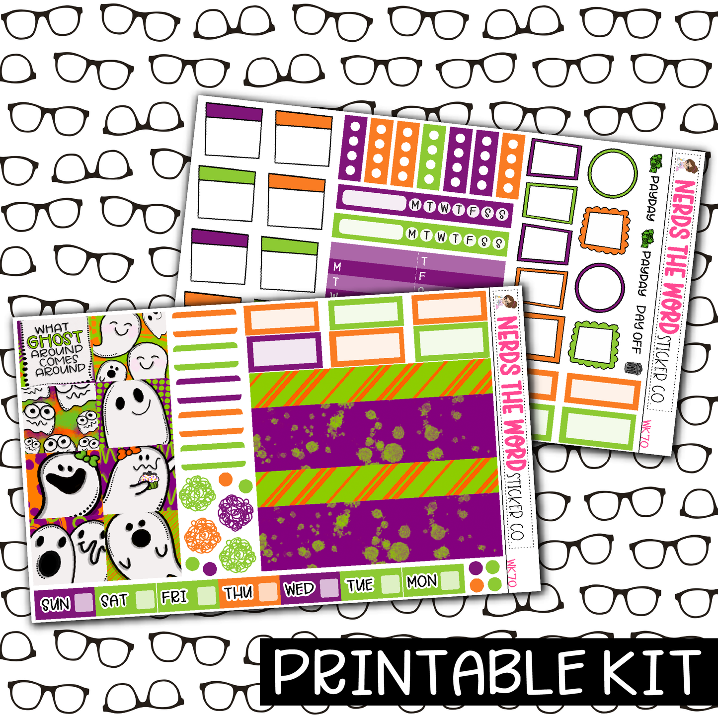 PRINTABLE - Hey Boo Monthly, Weekly and or Journaling Sticker Kit
