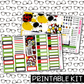 PRINTABLE -  Ladybug Gnome Monthly, Weekly and or Journaling Sticker Kit
