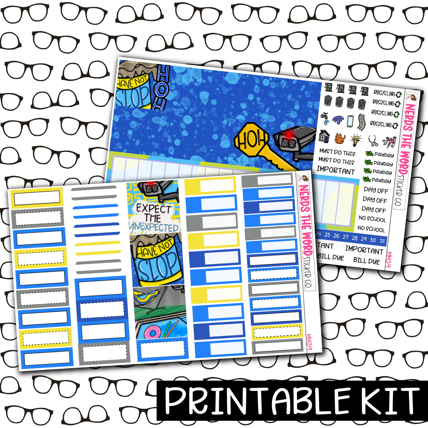 PRINTABLE - BB House Monthly, Weekly and or Journaling Sticker Kit