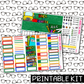 PRINTABLE - Back To School Monthly, Weekly and or Journaling Sticker Kit