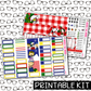 PRINTABLE - Dog Christmas Monthly, Weekly and or Journaling Sticker Kit