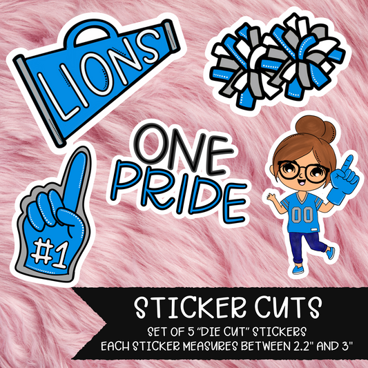 Custom Football Die Cut Stickers (5 pack)