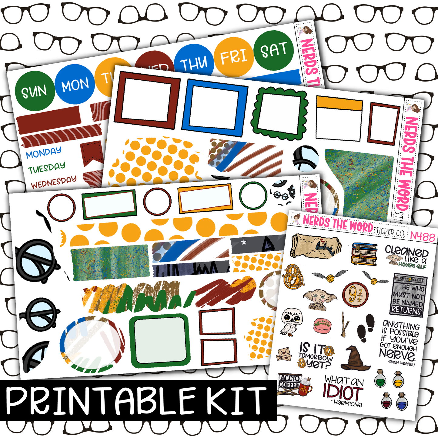 PRINTABLE -  You're a Wizard Monthly, Weekly and or Journaling Sticker Kit