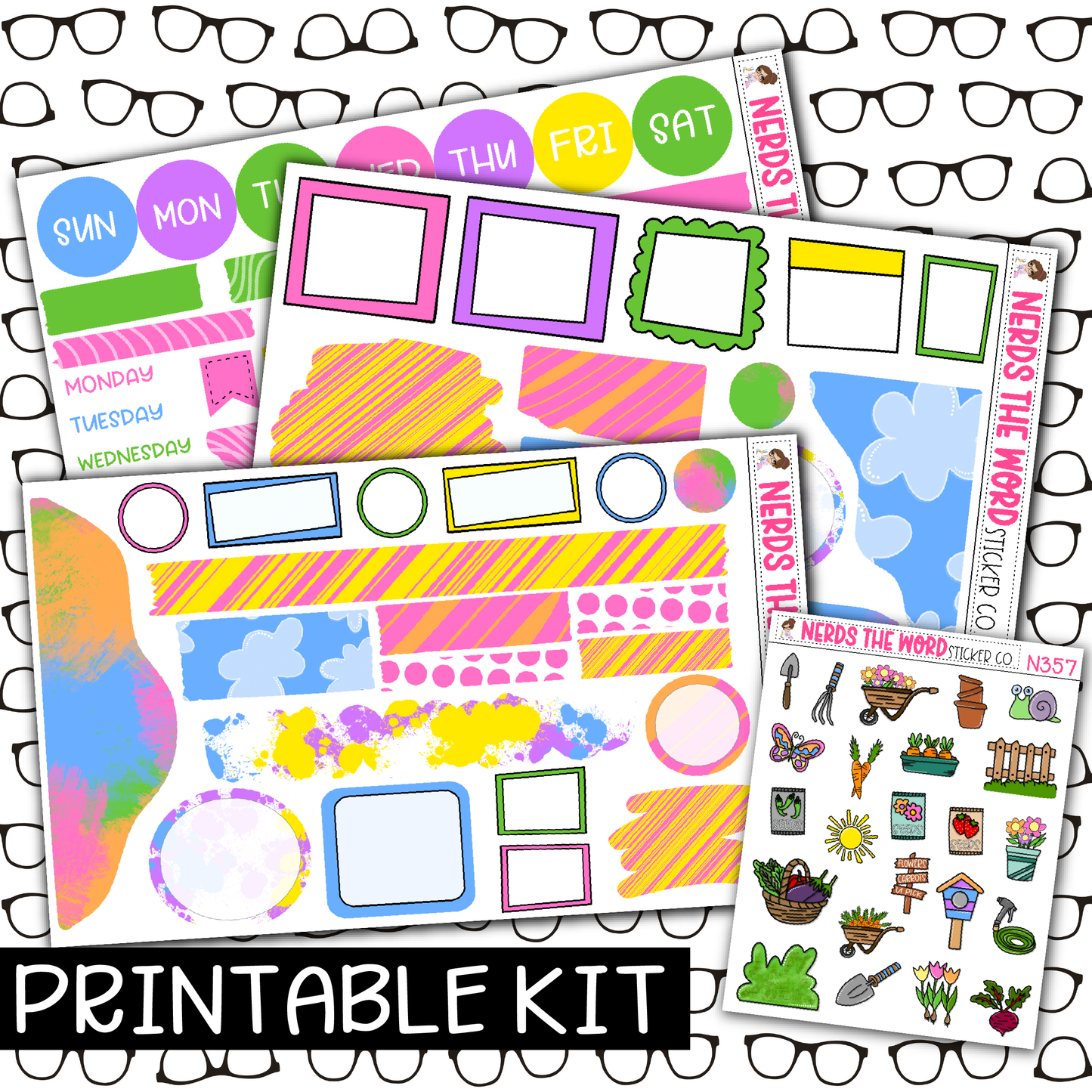 PRINTABLE -  Garden Monthly, Weekly and or Journaling Sticker Kit