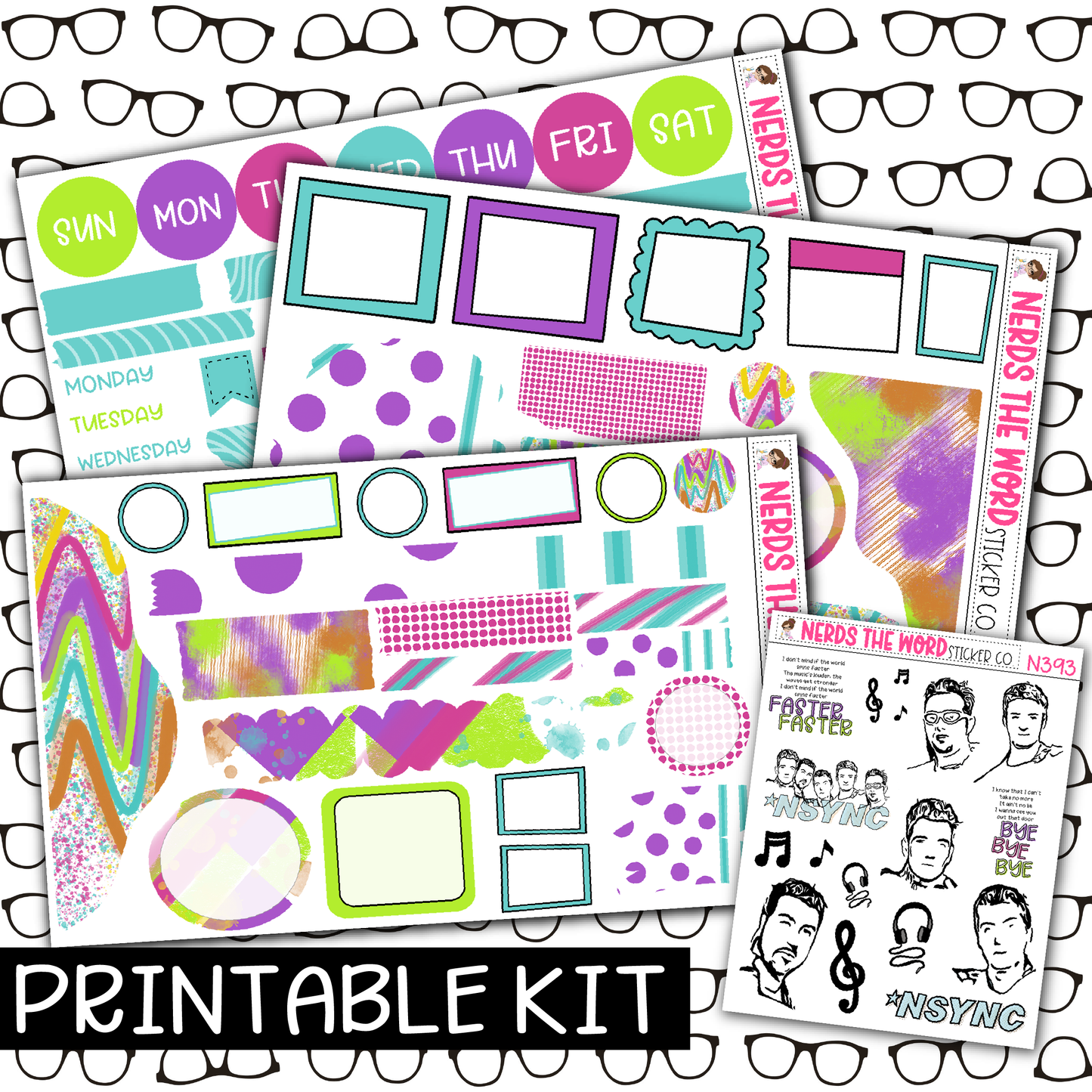 PRINTABLE - NSYNC Monthly, Weekly and or Journaling Sticker Kit