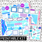 PRINTABLE - Blowing Bubbles Monthly, Weekly and or Journaling Sticker Kit