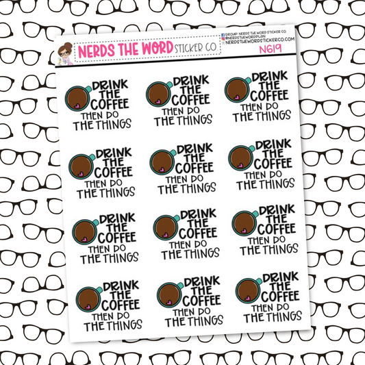 Coffee Do The Things Sticker Sheet