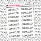 Canceled Hand Lettered Sticker Sheet