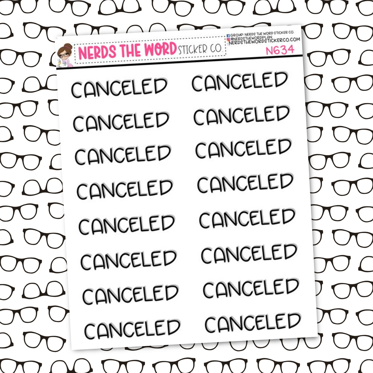 Canceled Hand Lettered Sticker Sheet