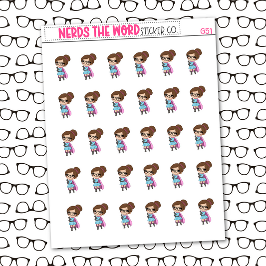 Nora Super Woman Sticker Sheet