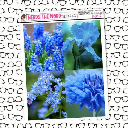Blue Flowers Mini Just Box Sticker Sheet
