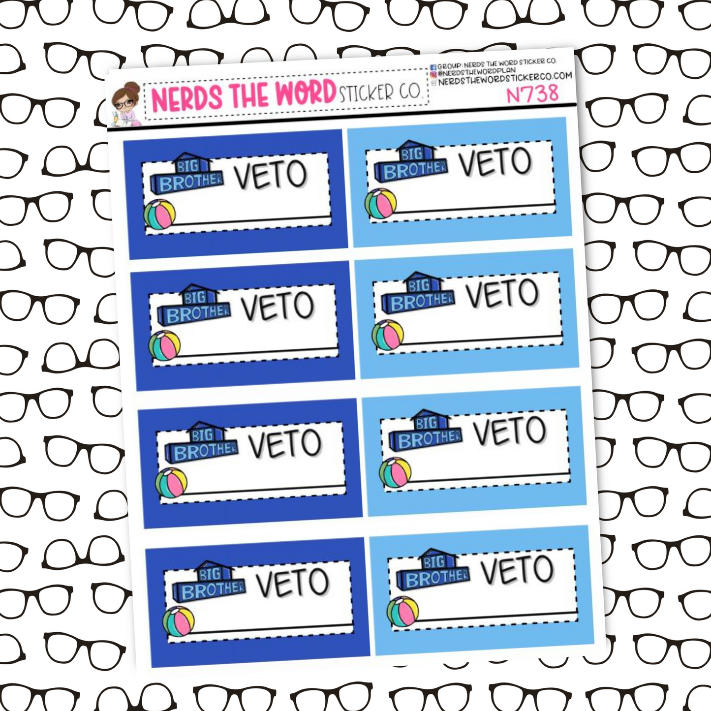 Big Brother Veto Sticker Sheet