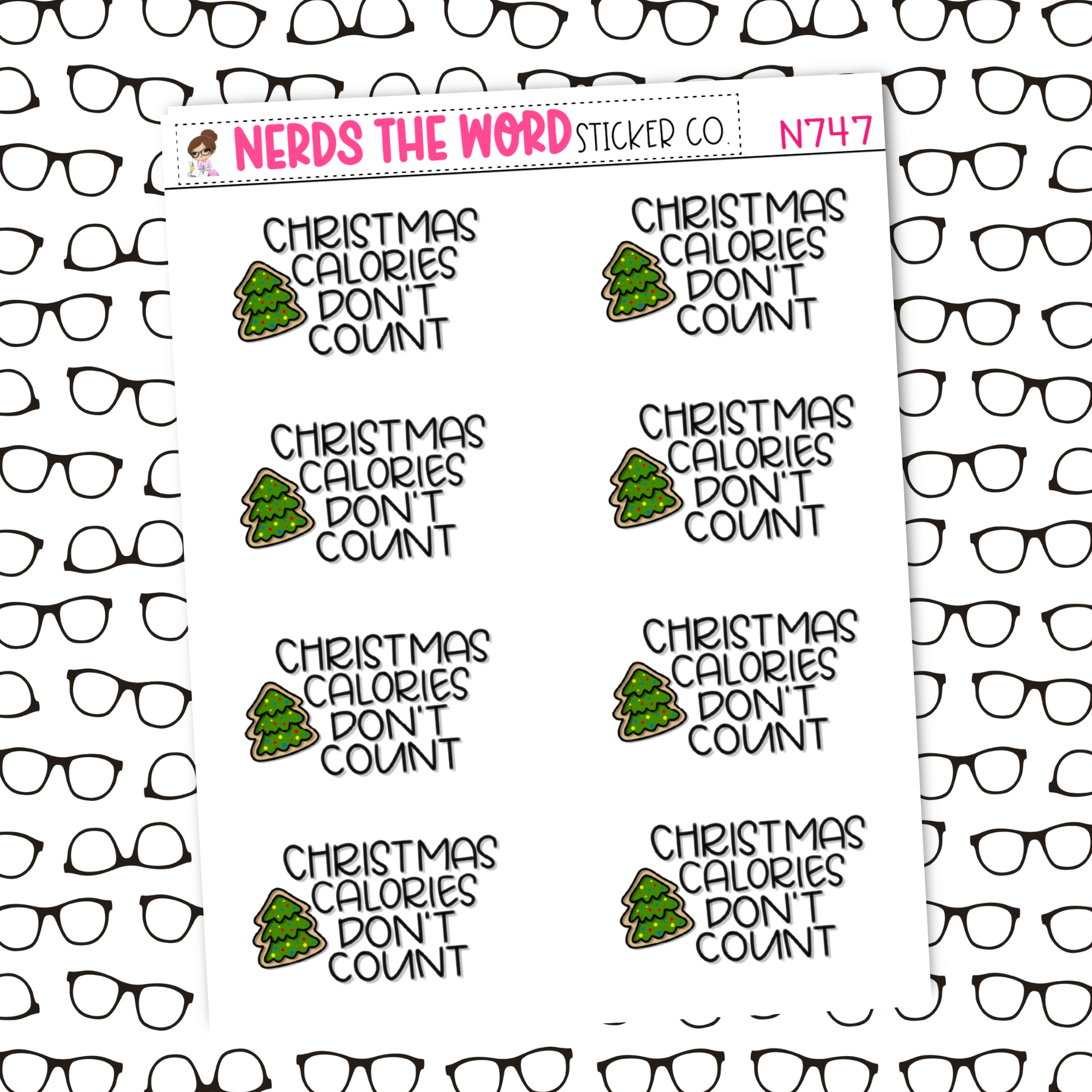 Caloreys Sticker Christmas Calories Sticker Sheet – Nerds The Word Sticker Co.
