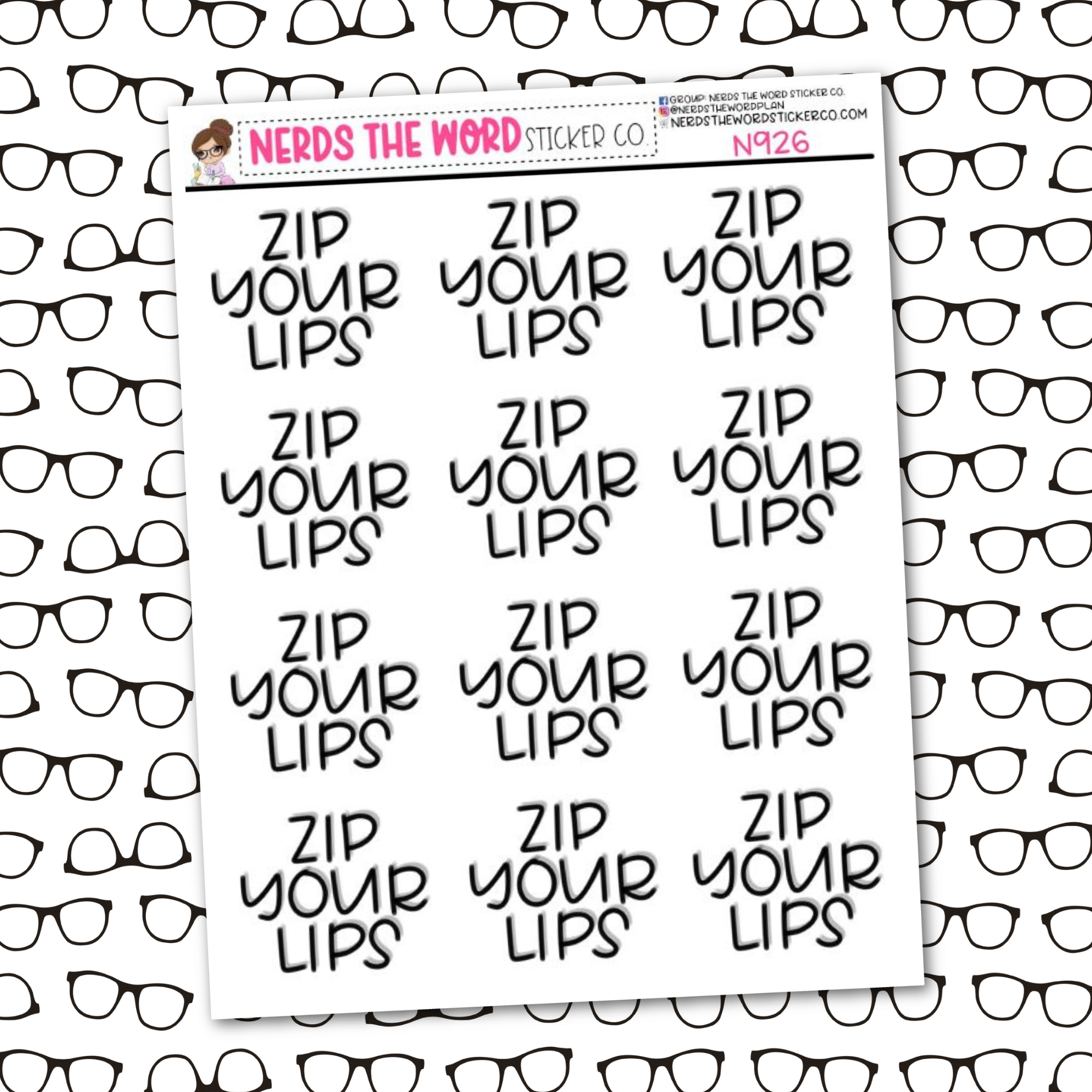 Zip Your Lips Sticker Sheet – Nerds The Word Sticker Co.