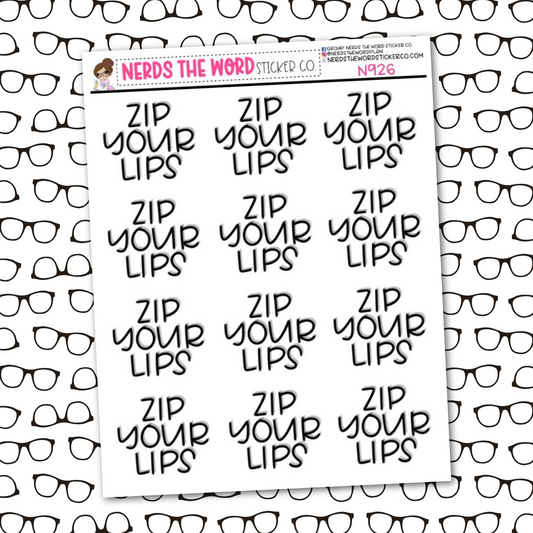 Zip Your Lips Sticker Sheet