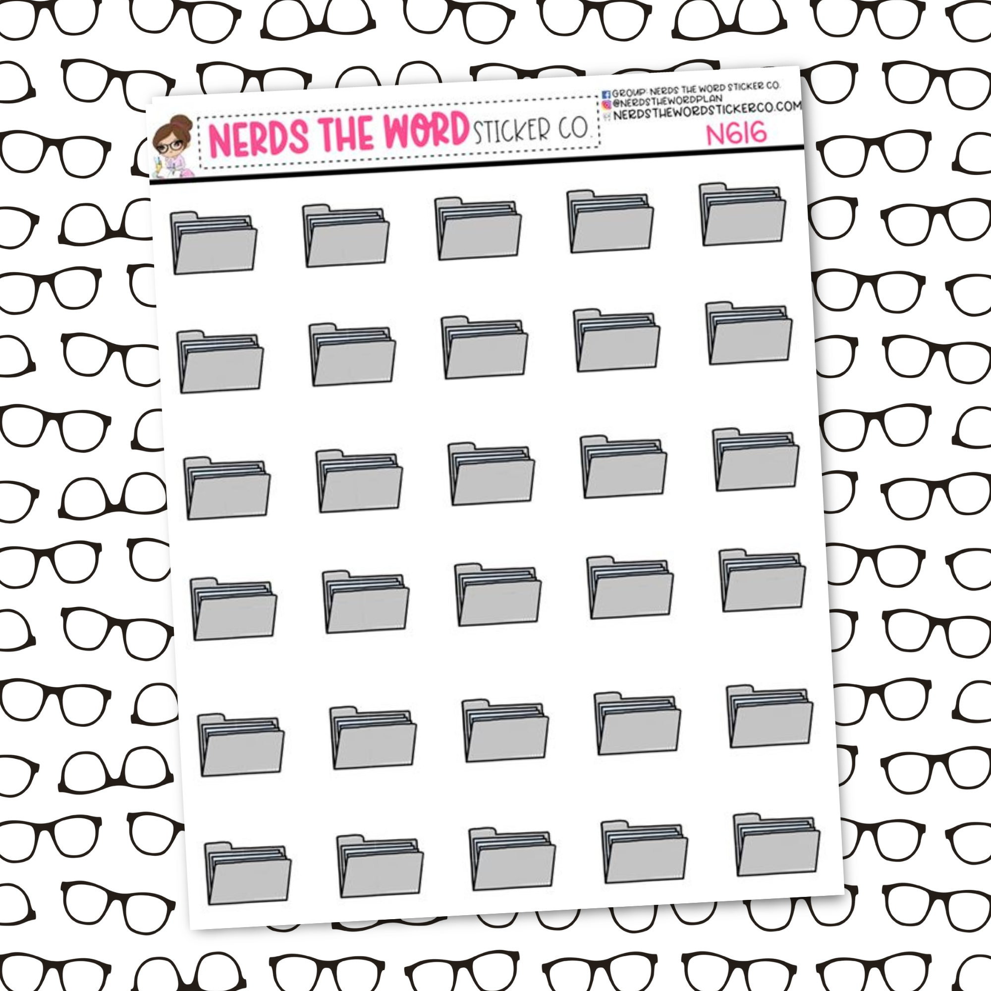 File Folder Icon Sticker Sheet – Nerds The Word Sticker Co.
