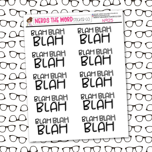 BLAH Blah BLAH Sticker Sheet