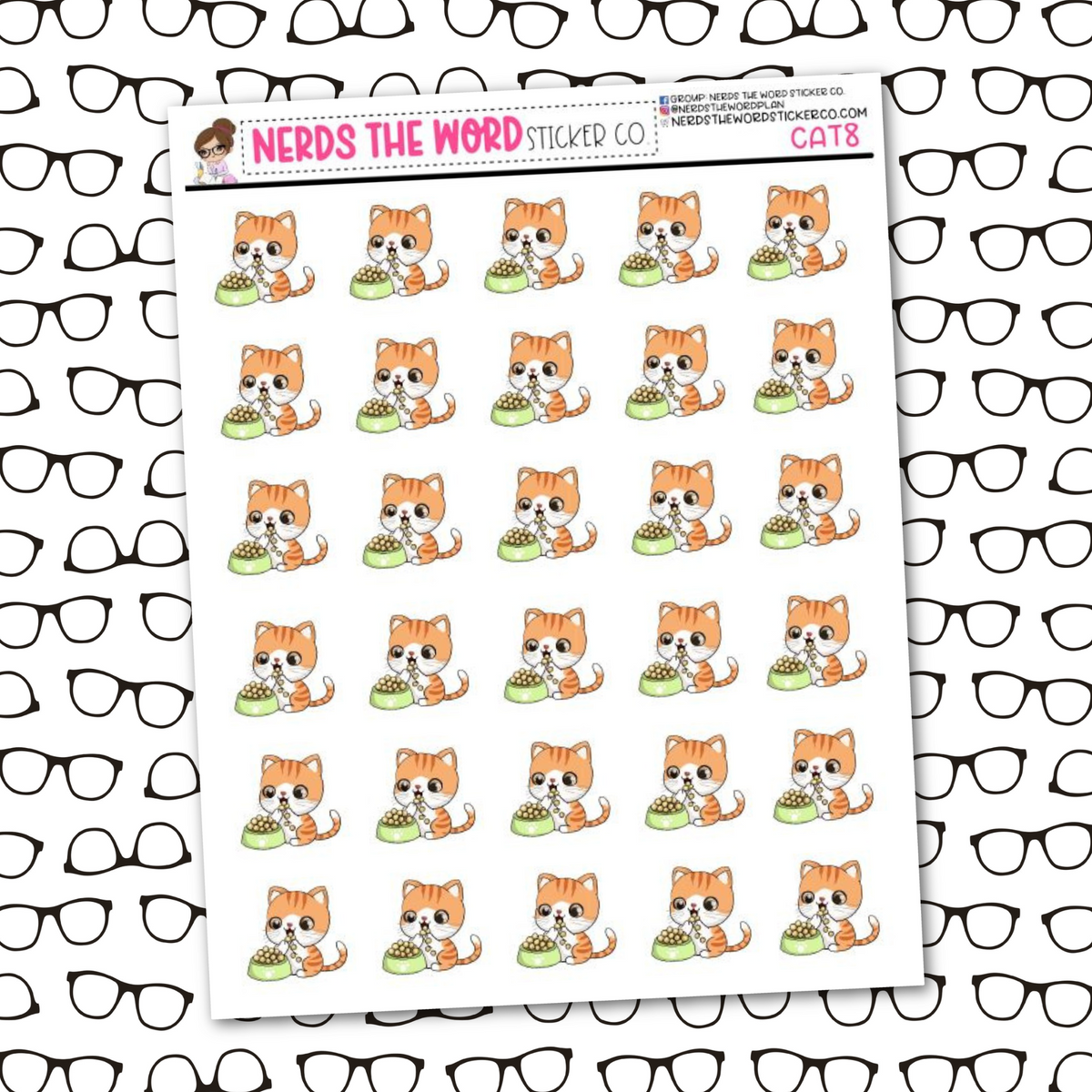 Sticker Aecb Deena (Cat) Food Sticker Sheet – Nerds The Word Sticker Co.