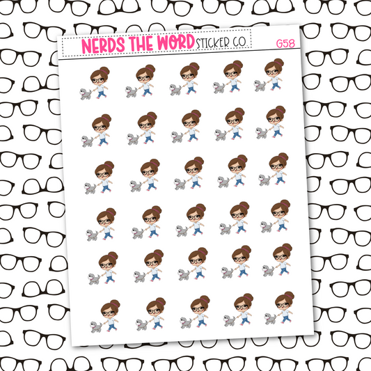 Nora Walks the Dog Sticker Sheet