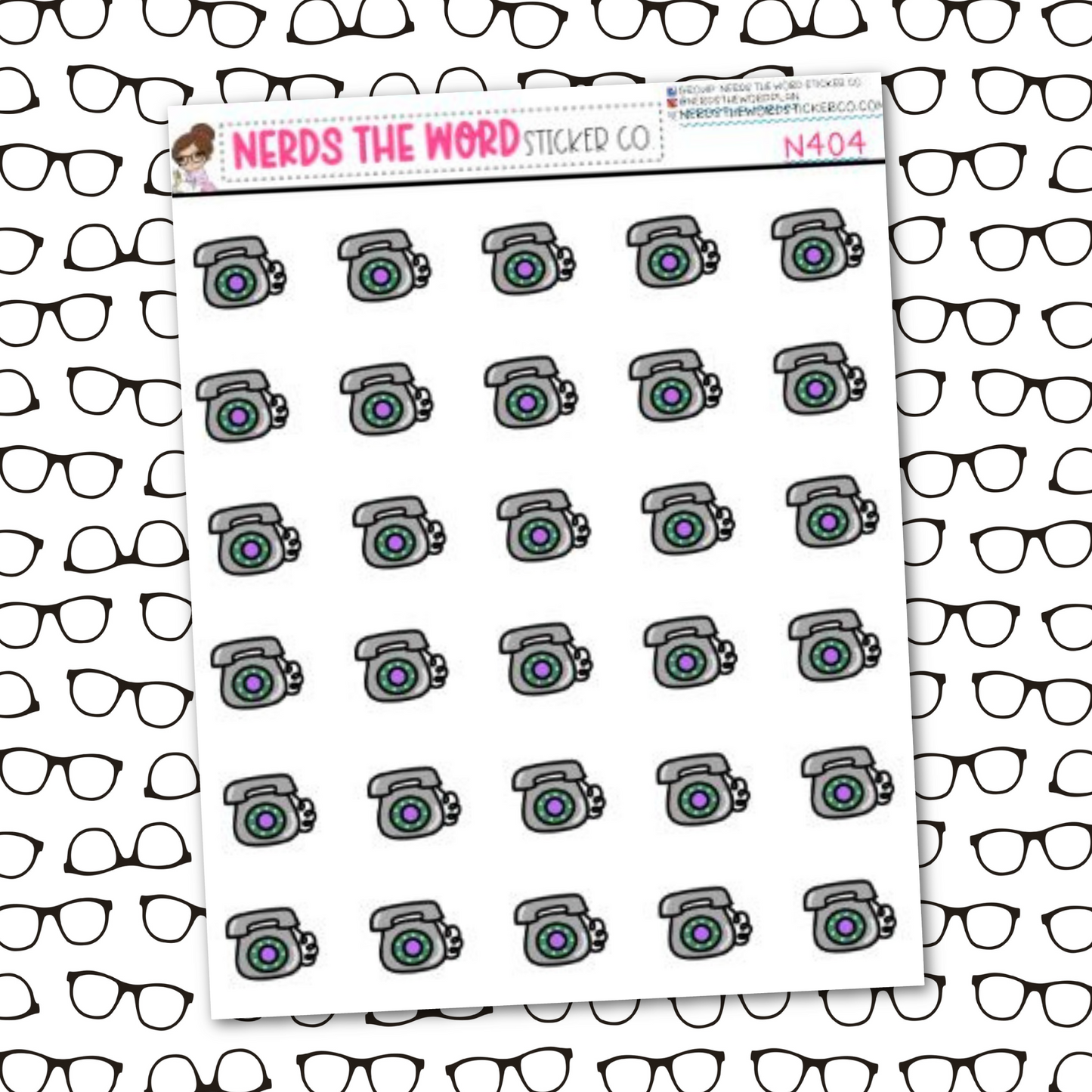 Phone Icon Sticker Sheet