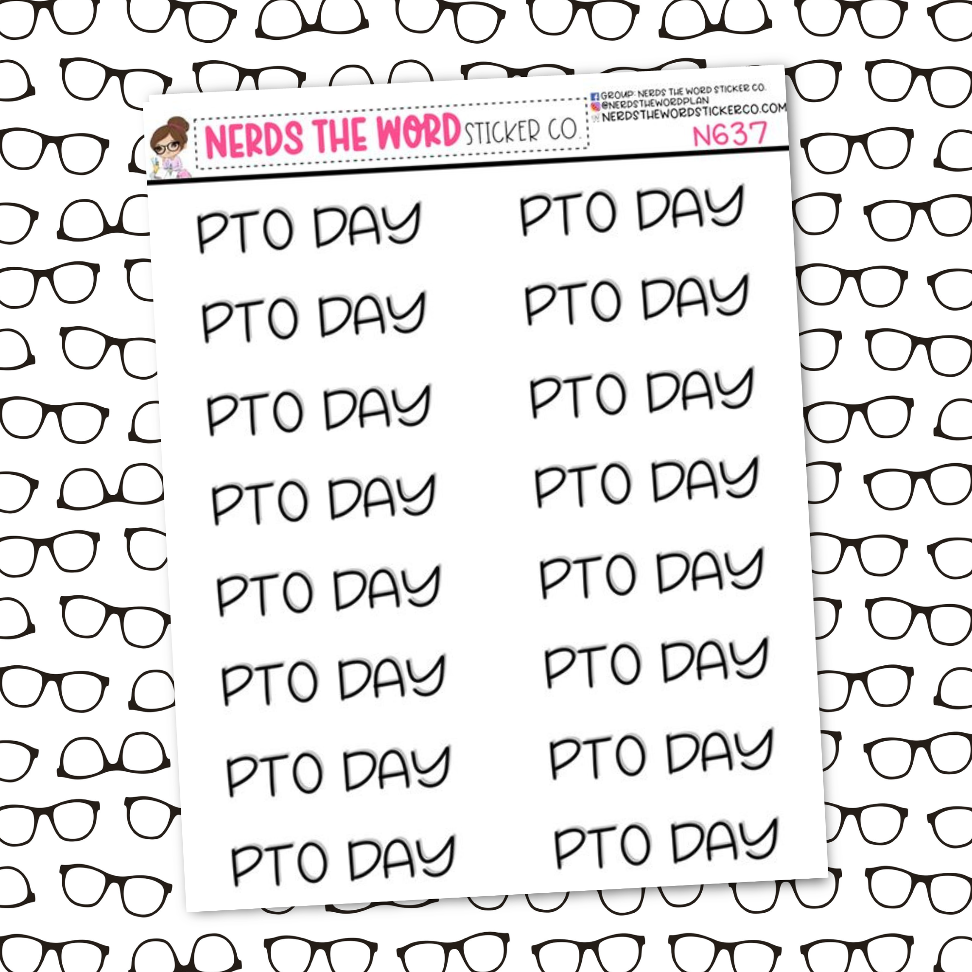 PTO Day Hand Lettered Sticker Sheet – Nerds The Word Sticker Co.
