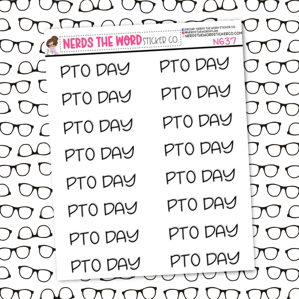 Pto Day Sticker PTO Day Hand Lettered Sticker Sheet – Nerds The Word Sticker Co.