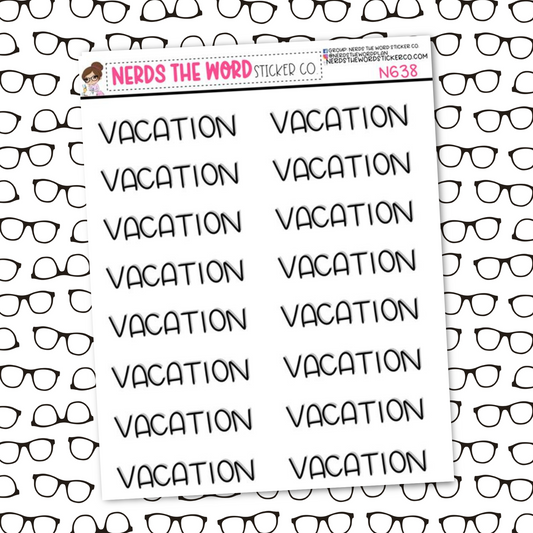 Vacation Hand Lettered Sticker Sheet